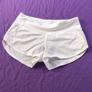 Lululemon white running shorts, size 2!